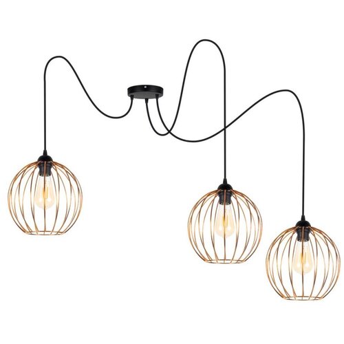  visilica na lanku MATT 3xE27/60W/230V pauk crna/bakarna Cene