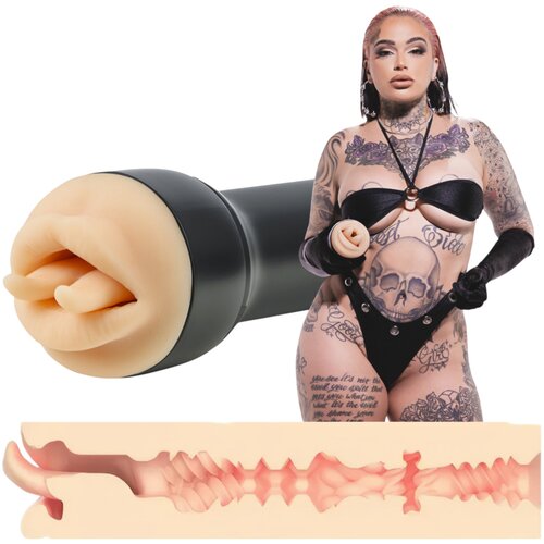 KIIROO Feel Leigh Raven - umjetna vagina s izrezanim jezikom (prirodna) Cene