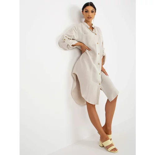 Fashion Hunters Light beige oversize shirt by OCH BELLA