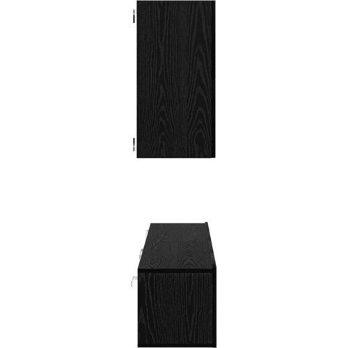 vidaXL Stenski TV kabinet s polico 6 pcs Črni hrast Konstruiran les Cene