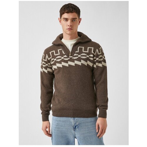 Koton Wool Stand Collar Half Zipper Sweater Slike
