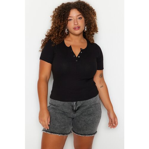 Trendyol Curve Plus Size Blouse - Black - Fitted Slike