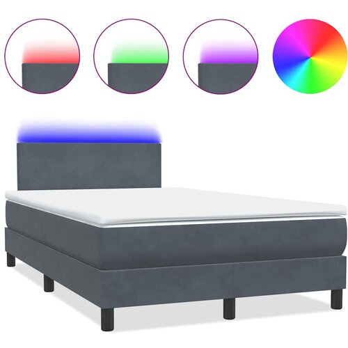 vidaXL Box spring postelja z vzmetnico temno siva 120x220 cm žamet, (21792314) Cene