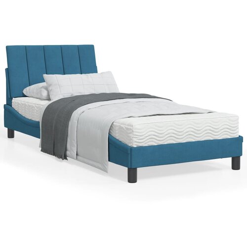 VidaXL Krevet s madracem plavi 90x200 cm bar&amp;scaron;unasti Slike