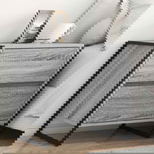 VidaXL Noćni ormarić s ladicama 2 pcs Siva Sonoma 50 x 39.5 x 50 cm Slike