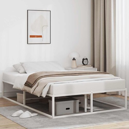 VidaXL Okvir kreveta bez madraca Bijeli 120x200 cm Metalni Slike