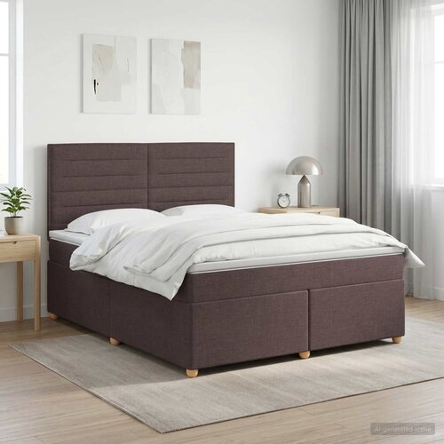  Boxspring krevet s madracem Tamno smeđa 140 x 200 cm Tkanina Cijene