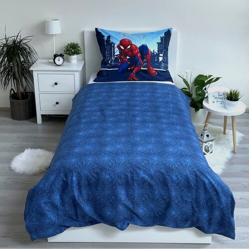 Jerry Fabrics Plava pamučna dječja posteljina za krevet za jednu osobu 140x200 cm Spider-man &amp;quot;Blue&amp;quot; &amp;ndash; Slike
