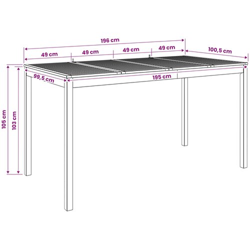  Stol za bar u vrtu Bijela 196 x 100 x 105 cm Slike