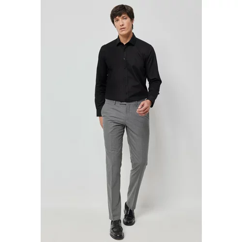 ALTINYILDIZ CLASSICS Men's Gray Slim Fit Slim Fit Flexible Classic Trousers.