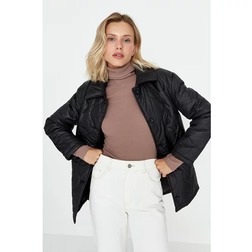 Trendyol Black Button Quilted Inflatable Coat