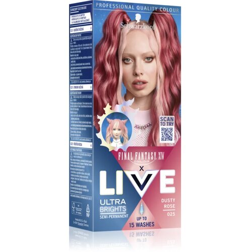 Schwarzkopf LIVE Ultra Brights or Pastel semi permanentna barva za lase odtenek 025 Dusty Rose 1 kos Slike