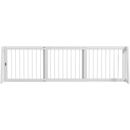 PawHut Varnostna ograjica za pse, 71-190 x 56 cm Raztegljiva varnostna ograjica s 3 paneli, (5000240151) Cene