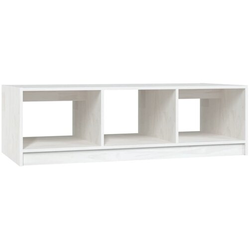 Maison Chic Klubska mizica - kavna mizica - Nizka mizica bela 110x50x34 cm trdna borovina, (21753685) Slike