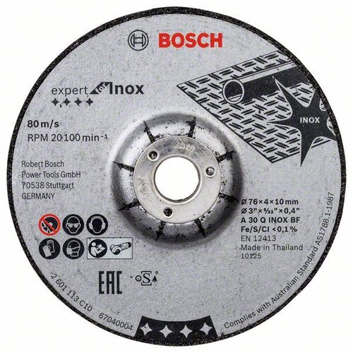 Bosch Roughing Wheel 76x4x10mm ExpertforInox Slike
