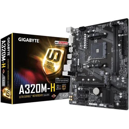 Gigabyte A320M-H AM4 AMD A320 2xDDR4 Max:2667MHz Max:32GB 1xPCIE16 3.0 2xPCIE1 4xSATA3 2xUSB 4xUSB3.1 DVI