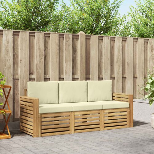  Setovi sofa 3 kom. Bijela i krem Poliester 197.5 x 63 x 73 cm Slike
