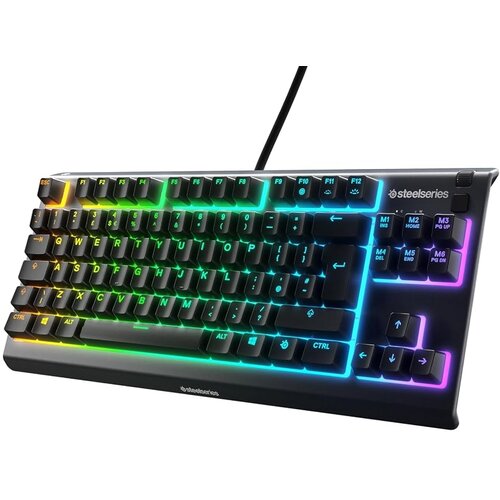 Steel Series Apex 3 TKL žična RGB igralna tipkovnica črne barve z UK postavitvijo QWERTY Slike