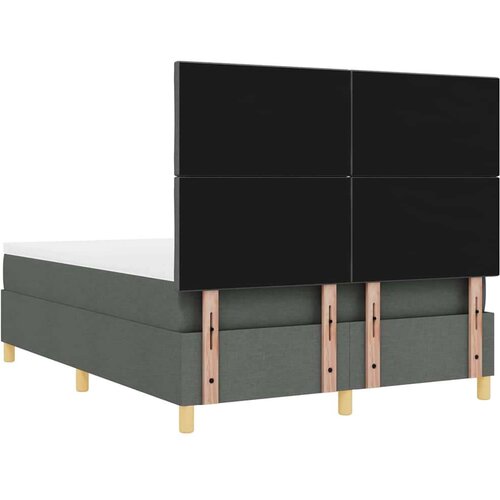 VidaXL Box spring krevet Tamno siva 140 x 190 cm tkanina Slike