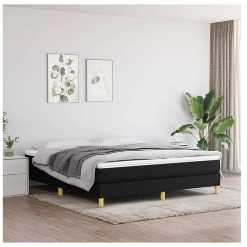  Box spring posteljni okvir črn 160x200 cm blago