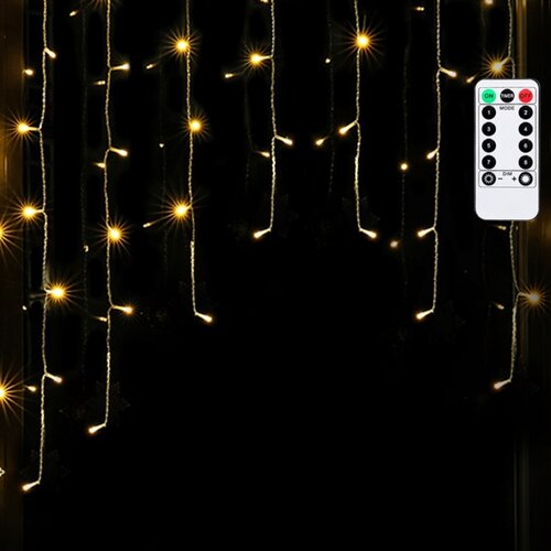 Aigostar led spolja&amp;scaron;nji lanac lampica 200xLED/6W/230V/8 funkcija 3x1m IP44 topla bela + daljinski upravljač Slike