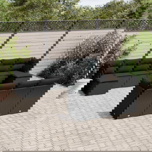 vidaXL Vrtna sedežna garnitura 10-delna z blazinami črn poli ratan Cene