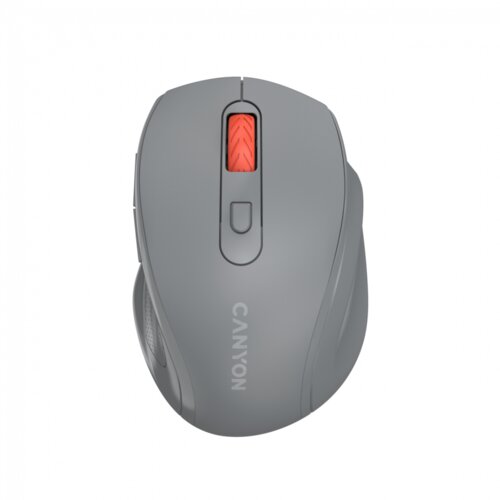 Canyon 6 buttons wireless 2.4Ghz mouse, MX8650A Sensor, DPI up to 1600,Injection case, 3 M life times left and right switches, 2xAAA battery, ABS material. Size: 105x71x40mm, Weight: 59g, Dar Slike