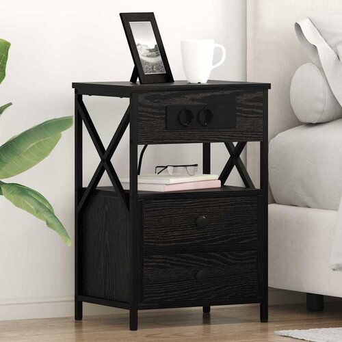  Noćni ormar 2 pcs Crni hrast 40 x 31 x 60 cm Konstruirano drvo Cene