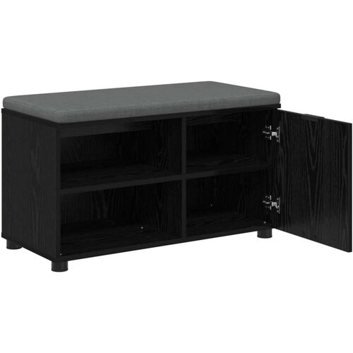  Klupa za hodnik s jastukom Crni hrast 80 x 38 x 46 cm Slike