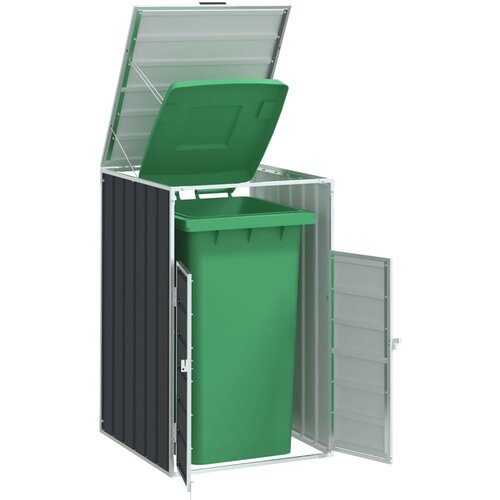 VidaXL Spremi&amp;scaron;te za jednu kantu za otpad antracit 72x81x115 cm čelično Slike