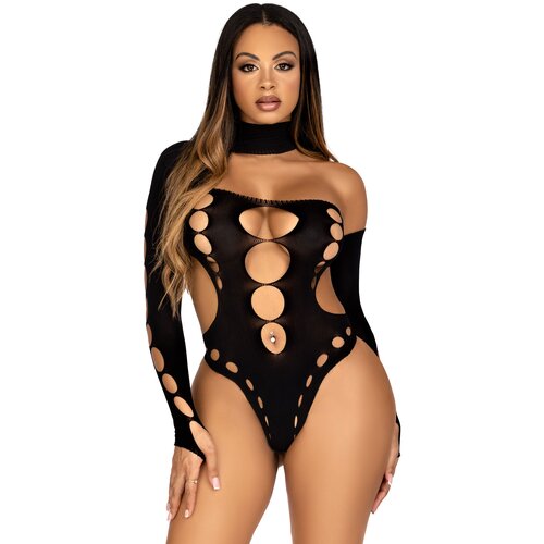Leg Avenue Seamless Thong Back Bodysuit Black Slike