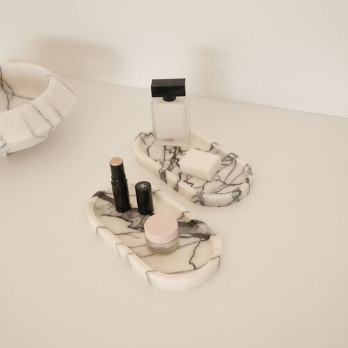  MAR07530302D White Bathroom Tray Set Slike