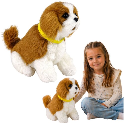  Interactive Plush Dog Soft fur Cavalier breed Stroke its head and learn its functions Cene