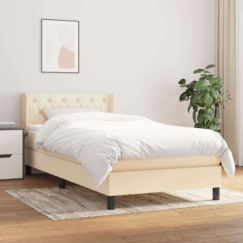  Box spring postelja z vzmetnico krem 80x200 cm blago, (20725676) Cene