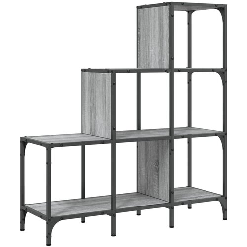 Maison Chic Knjižna omara - Knjižni regal siva sonoma 92x30x102 cm inženirski les in kovina, (21725813) Slike