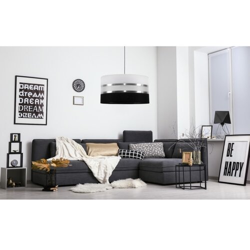  Luster na sajli CORAL 1xE27/60W/230V crno-bela Slike