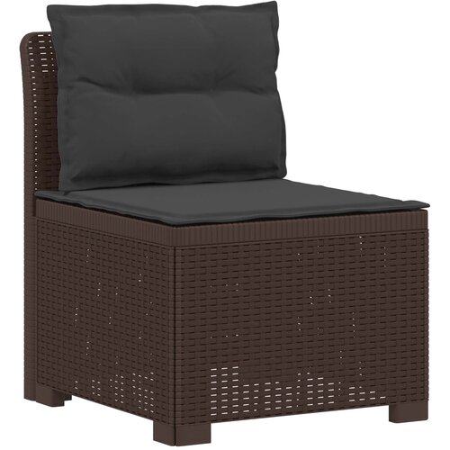  Dvosjedni vrtni sofa s jastucima u ratan izgledu PP Smeđa Slike