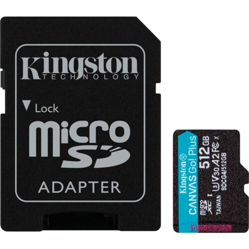 Kingston microSD 512GBCanvasGoPlus, Gen4r/w:200MB/s/160MB/s,with adapter Cijene