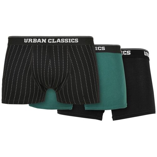 Urban Classics muške bokserice Organic 3-Pack Pinstripe Aop+black+treegreen Slike