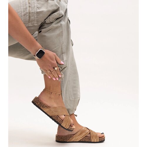 Gemre Ribera shiny cork-soled slippers Slike