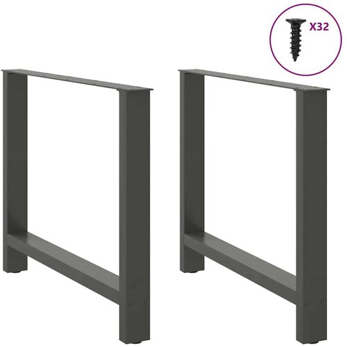 VidaXL Noge za blagovaonski stol antracit boje 2 kom 100 x (72-73) cm čelik - Antracit 100 x (72-73) cm 2 1 Slike