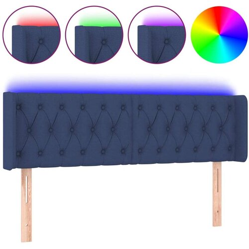  Uzglavlje plavo 147x16x78/88 cm od tkanine Slike