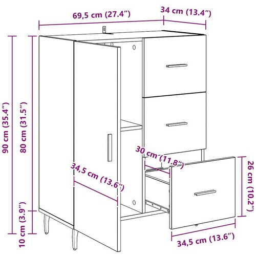 VidaXL Kreveta Staro drvo 69,5 x 34 x 90 cm Obrađeno drvo i čelik Slike