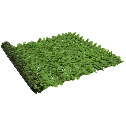 VidaXL Balkonski zaslon za privatnost sa zelenim li&amp;scaron;ćem 300 x 150 cm Slike