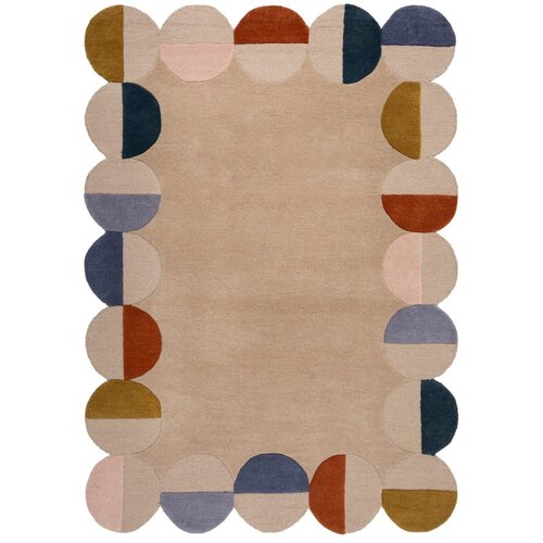 Flair Rugs Bež ručno rađen vunen tepih 120x170 cm Mia Scallop Frame &amp;ndash; Slike