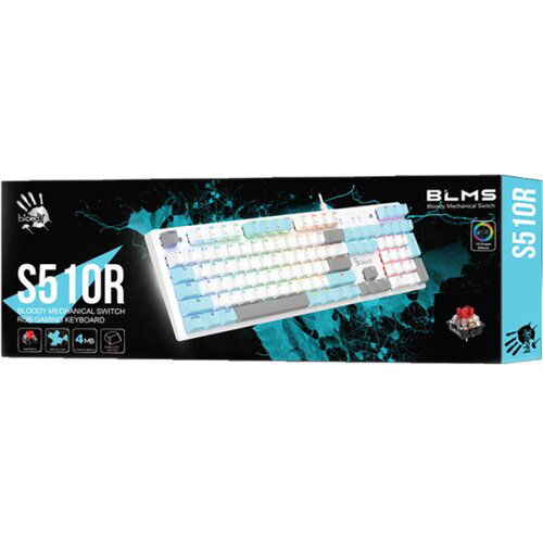  A4-S510R A4Tech Bloody MEHANICKA Gejmerska tastatura black, USB, US layout Fire Black / BLMS Red Cene