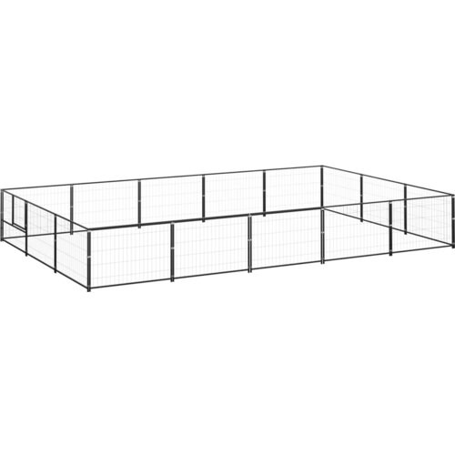 VidaXL kavez za pse crni 15 m&amp;sup2; čelični Slike