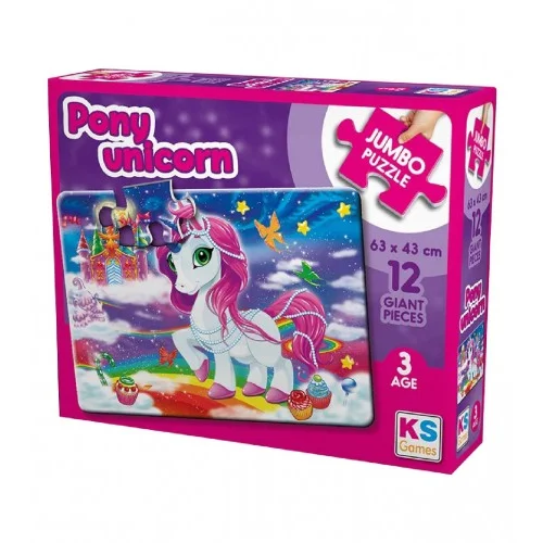 KS Games Igračka puzzle jumbo Unicorn JP31007 68x48cm 12 dijelova