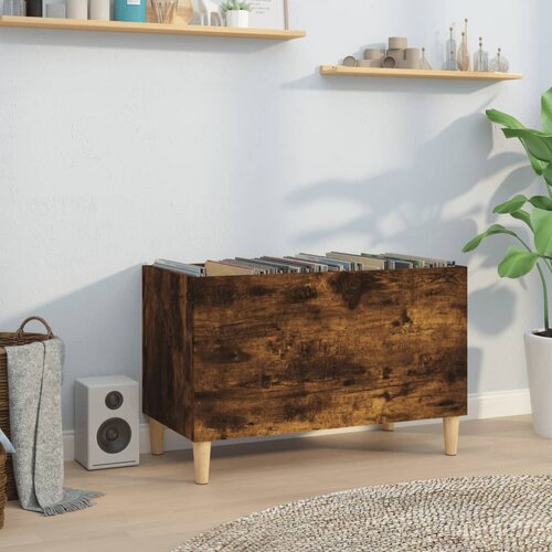 VidaXL Omarica za gramofonske plo&amp;scaron;če dim. hrast 74,5x38x48 cm inž. les Slike