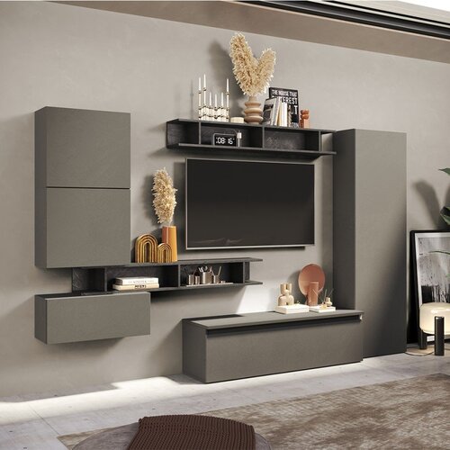 LC Mobili Stenska sestava za TV z omarami in policami INFINITY 2.0 900038 Cene